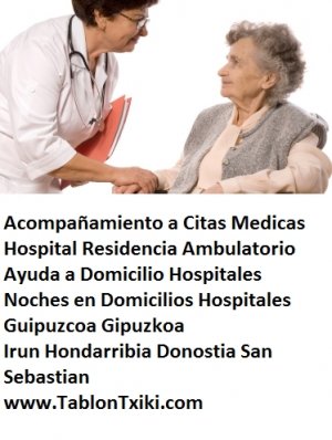 irun Hondarribia Acompañamiento a citas medicas al medico Hospital residencia ambulatorio guipuzcoa gipuzkoa donostia san sebastian ayuda a domicilio noches en domicilios hospitales residencias