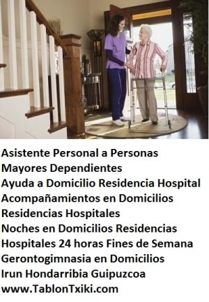 Irun Hondarribia asistencia personal asistentes personales en domicilios casas residencias hospitales guipuzcoa gipuzkoa ayuda a domicilio acompañamientos noches en domicilios residencias hospitales 